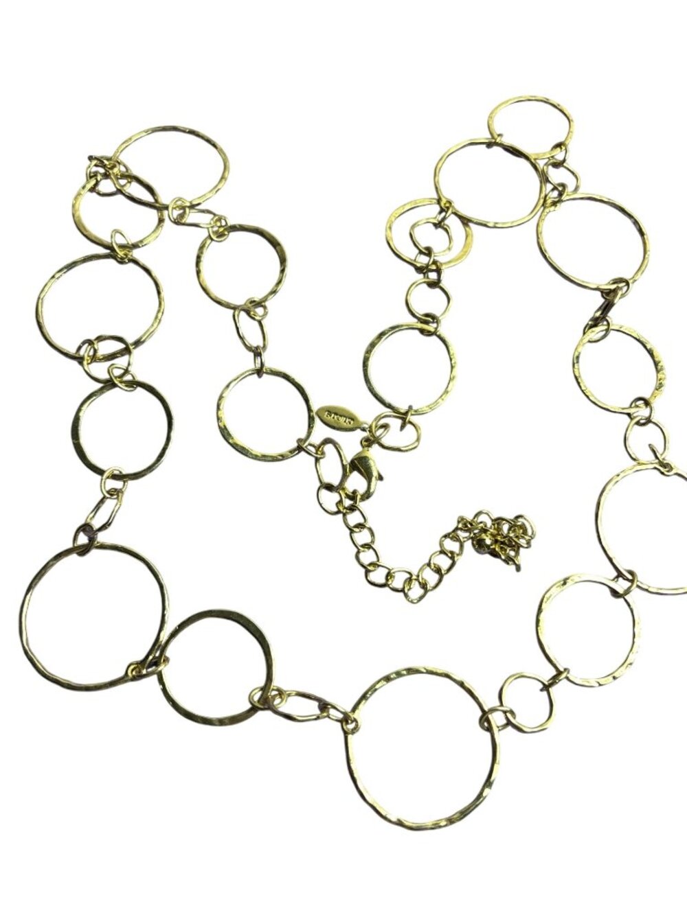 Chico's Goldtone Circle Chain Necklace 34 - 39 inches Long